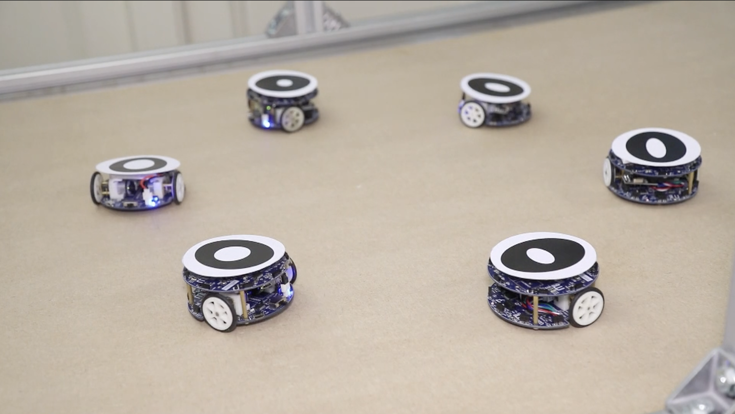 Six MONA robotic platforms in a circle.