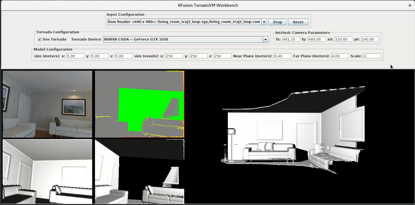 Image of the TornadoVM hardware accelerator screen