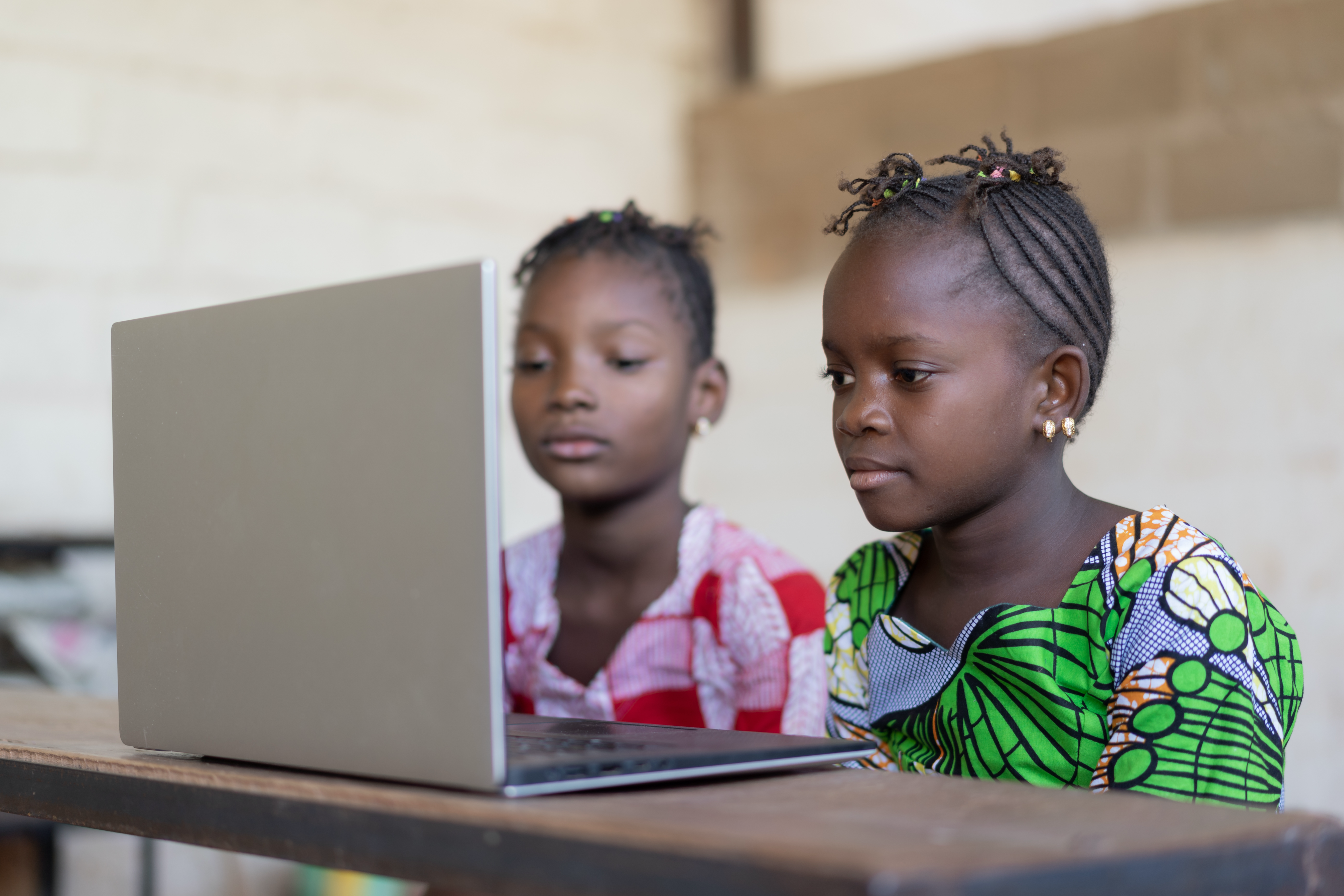 Children using a laptop