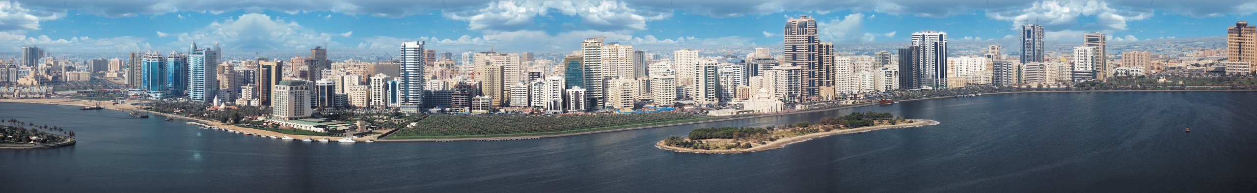 A panoramic photograph of Sharjah, UAE