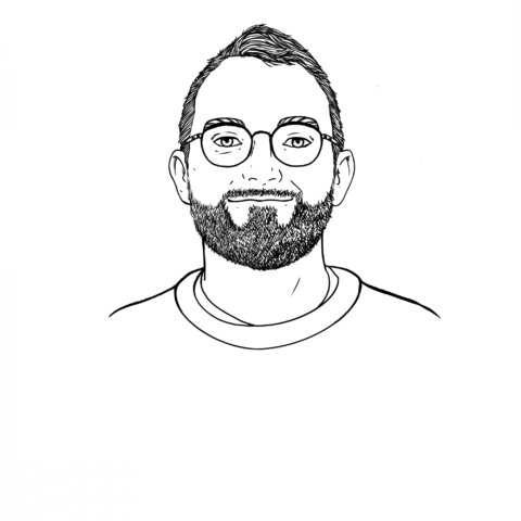 Line Drawing of Samuel Lesson, Systems Administrator