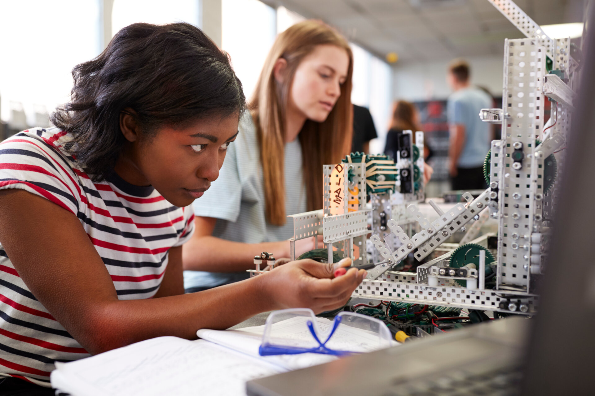 Two Females in engineering lab