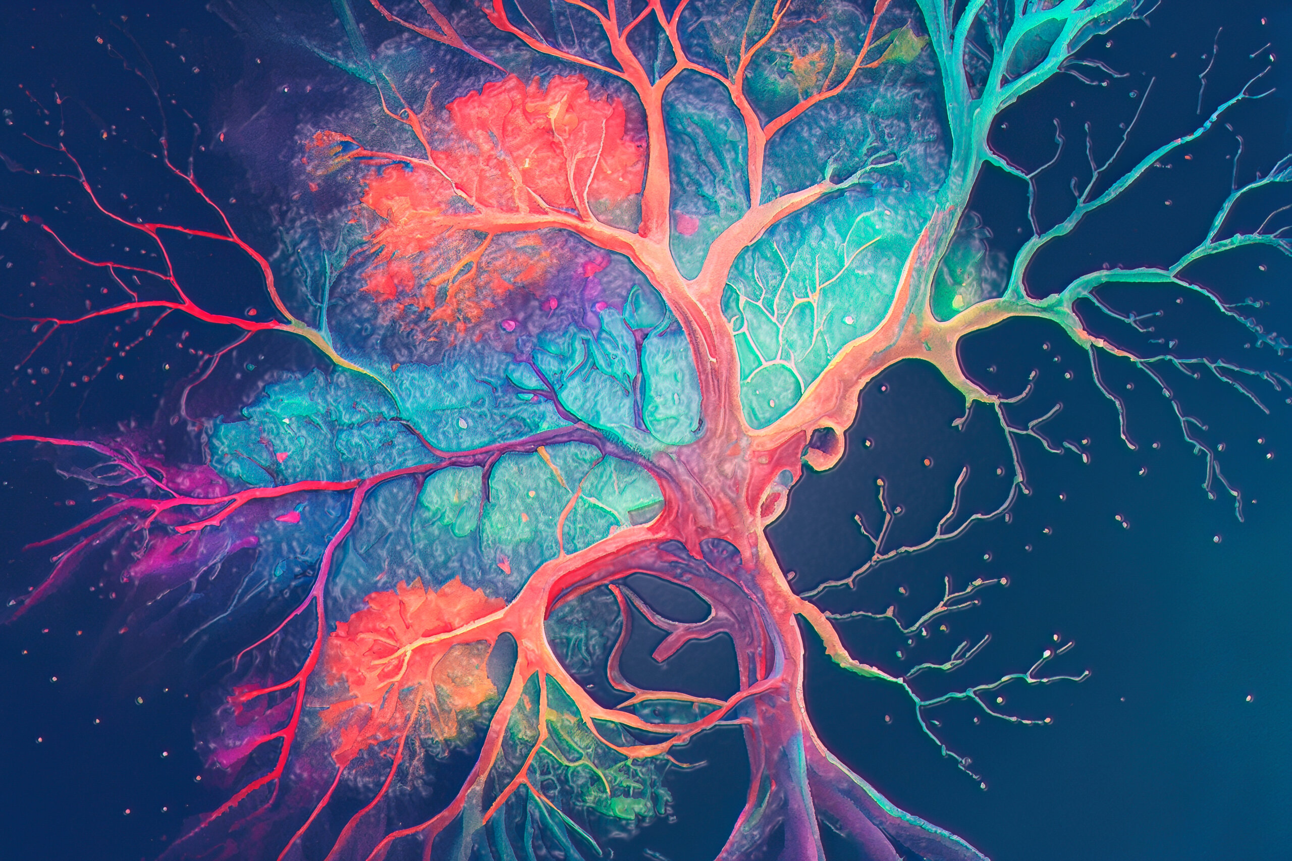 Neurons, brain cells, neural network, 3D illustration